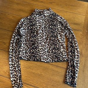 Cheetah long sleeve high neck